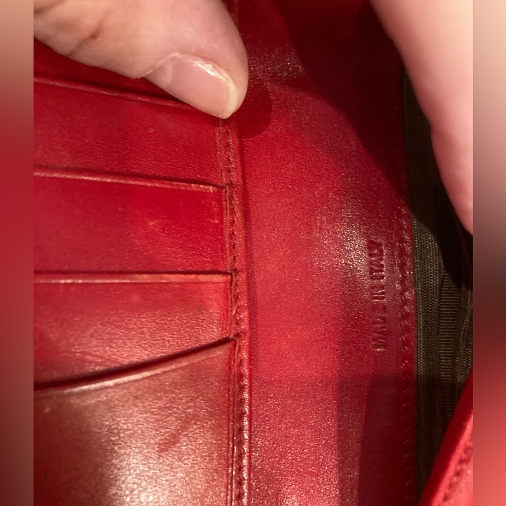 Vintage Coach Madison Continental Clutch Wallet With Kisslock Scarlet Red❤️ Rare - Picture 13 of 16